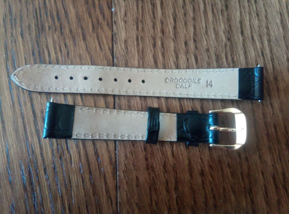Pasek do zegarka z krokodyla crocodile calf 14 mm czarny