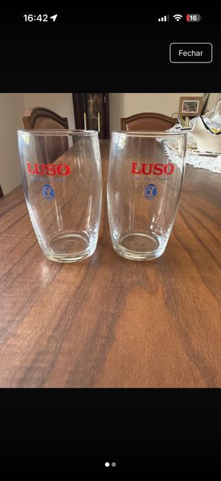 (Novo) Conjunto de 2 Copos de Vidro Água Luso Vintage