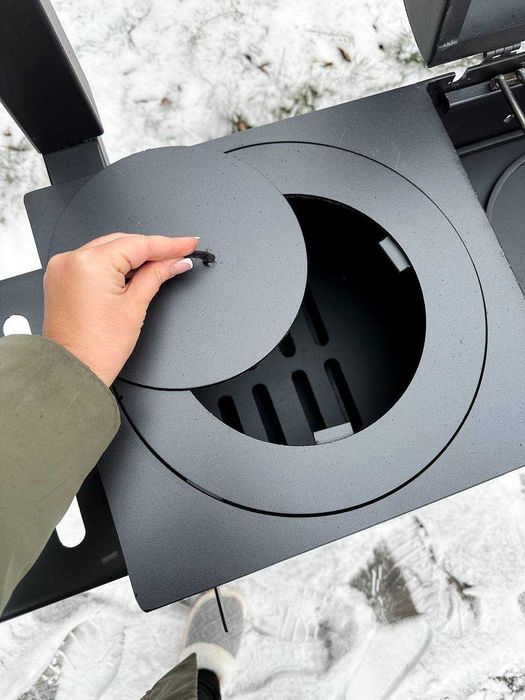 Мангал з пічкою під казан метал 4 мм на 8 шампурів ПОСИЛЕНИЙ