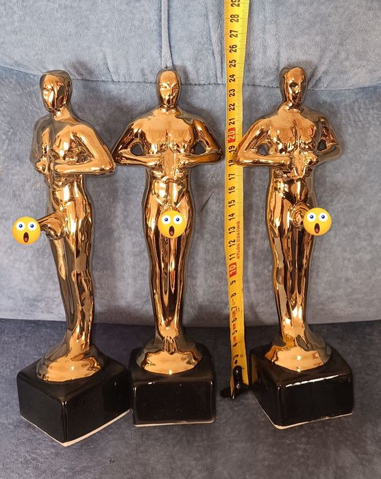 Керамическая золотая статуэтка Оскар.Булат.Оскар прикол.
