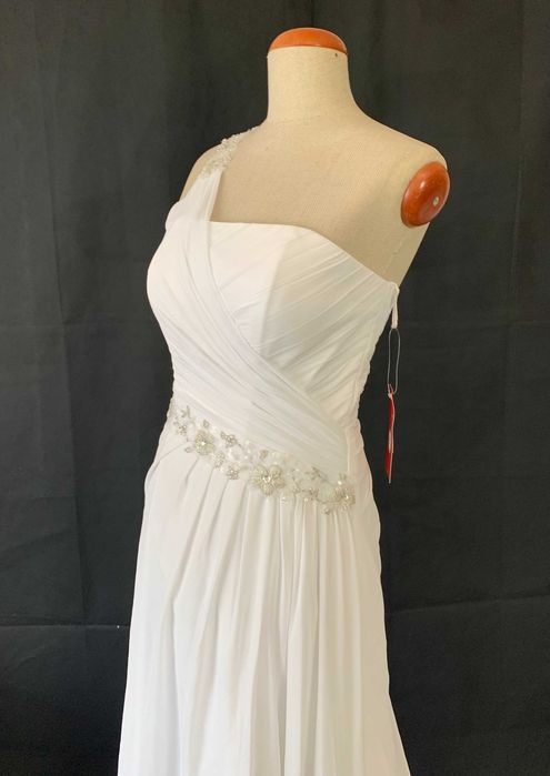 Nowa lekka i zwiewna suknia ślubna biała 38 M ślub na plaży cywilny