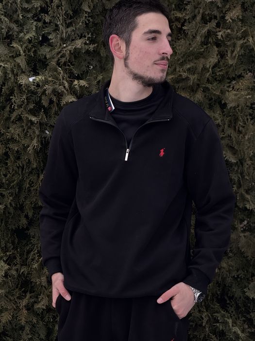 Полузамок Polo Ralph Lauren чорний 1/3 зіп Поло Ральф Зипка мужская