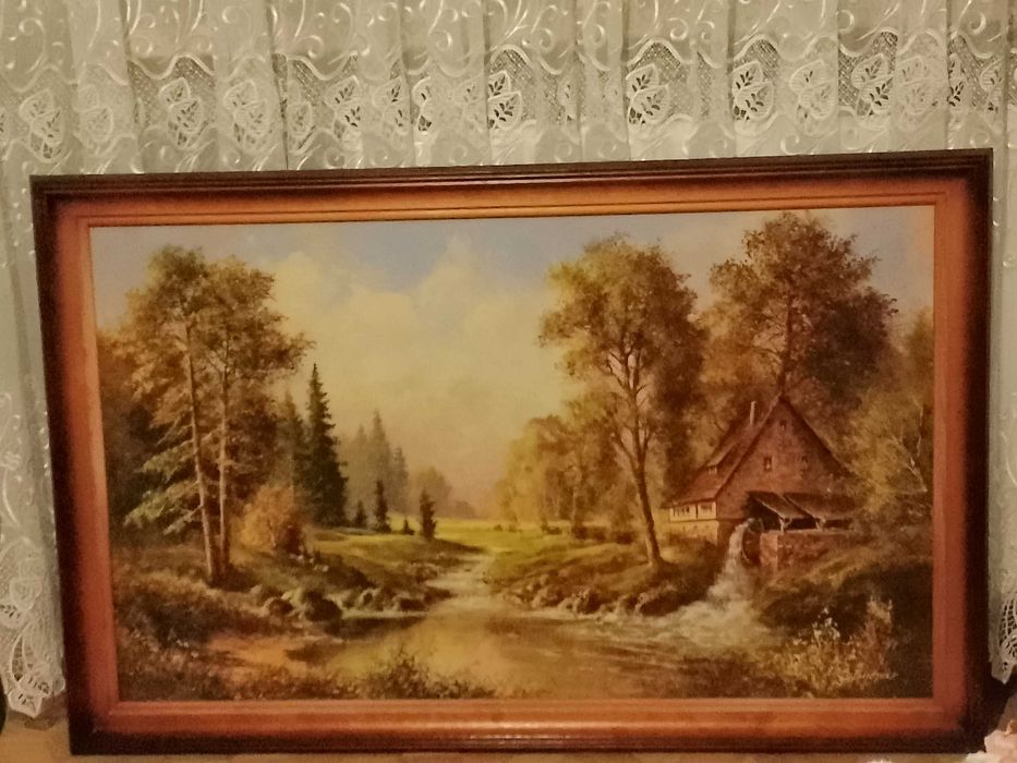 Obraz krajobraz drewniana rama