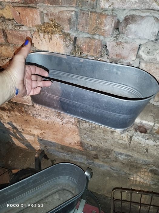 Donica skrzynka balkonowa ocynkowana z uchwytami loft / vintage