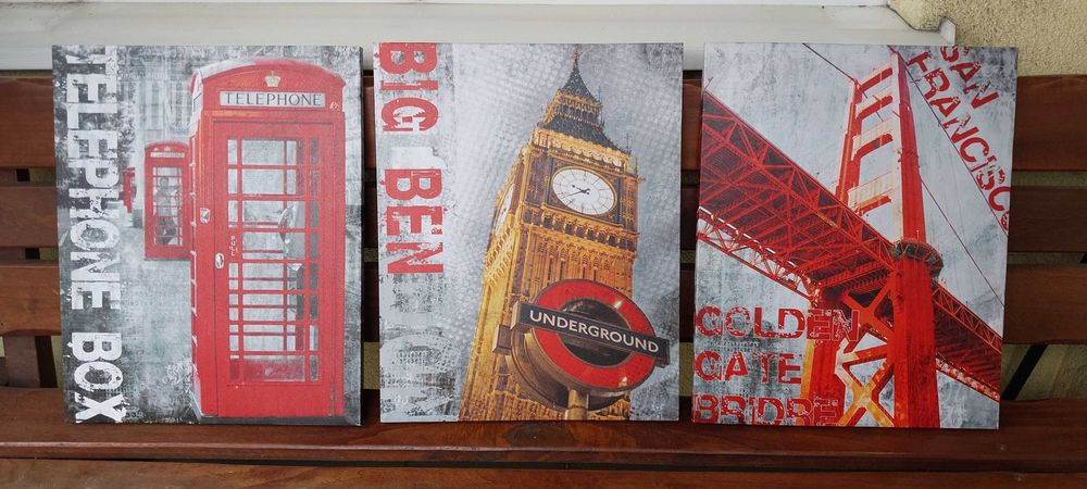 Obrazy 3szt. San Francisco London 40cm x 50cm
