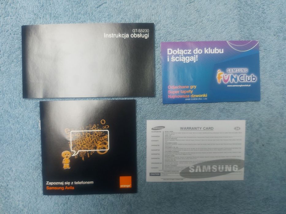 Pudełko Samsung Avila z kompletem instrukcji.