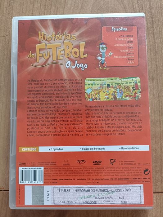 3 DVDs: Histórias do futebol: O Jogo; O Golo; O Árbitro