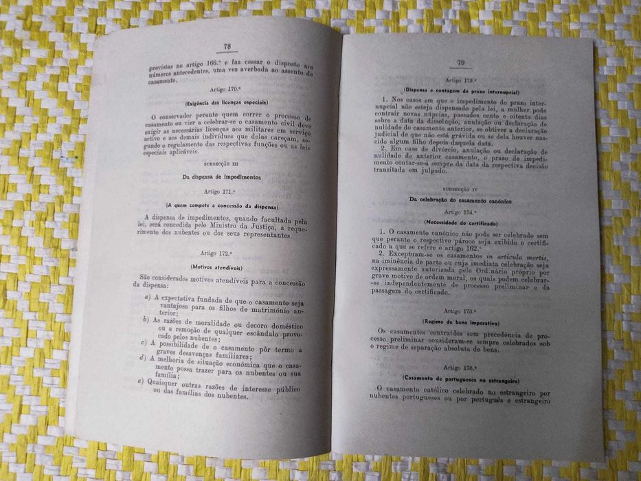 Código do Registo Civil 1958 - República Portuguesa