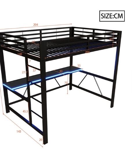 Cama alta gamer na caixa