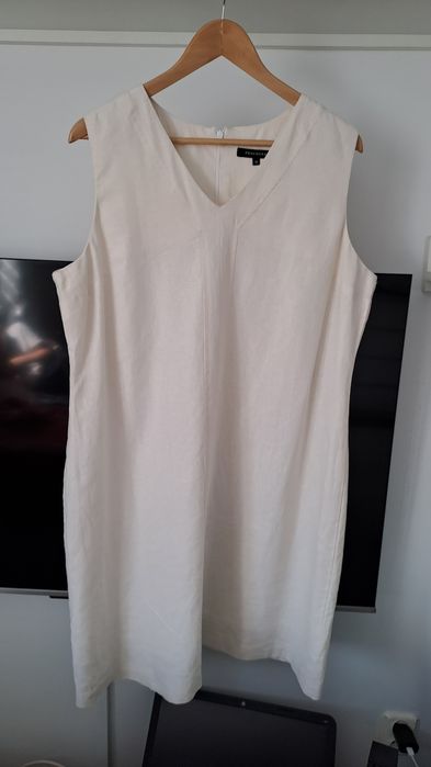 Sukienka lniana wiskozowa letnia bez rękawów  Peacocks