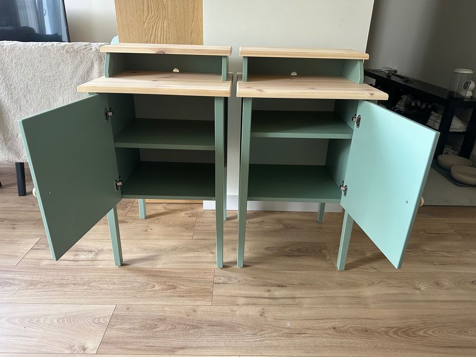 Szafki nocne - CENA ZA KOMPLET szałwiowe OLDERDALEN Ikea