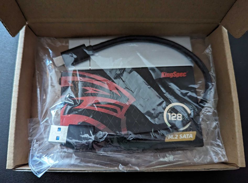 Внешний накопитель, m.2 флешка KingSpec серия NT-128 Алюминий Type C
