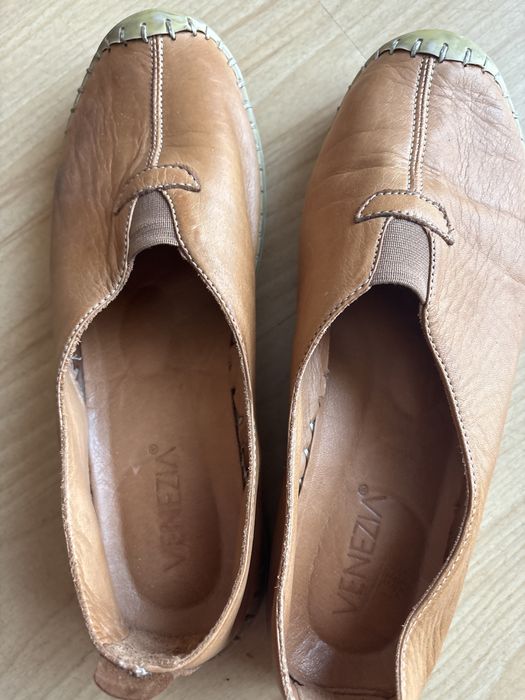 Skórzane espadryle Venezia