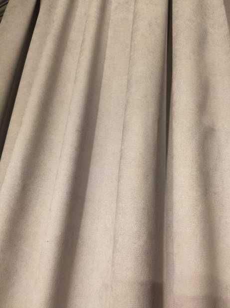 Штора Декорин Мікровелюр 250х240 Сіро-бежева 1 шт.