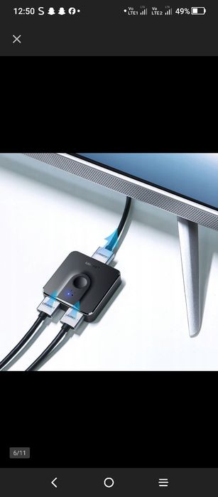 Rozdzielacz Przełącznik Switch HDMI 2w1 UGREEN HDMI 2.0 4K 60Hz HDR HD