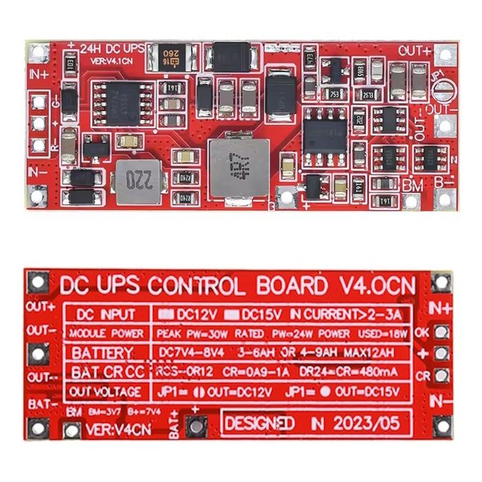 Червона Плата ДБЖ UPS 24Вт 2S безперебійник для роутера 18650 21700