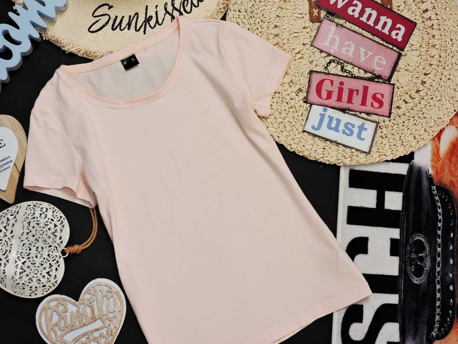 4F Pastelowy t shirt logo basic S