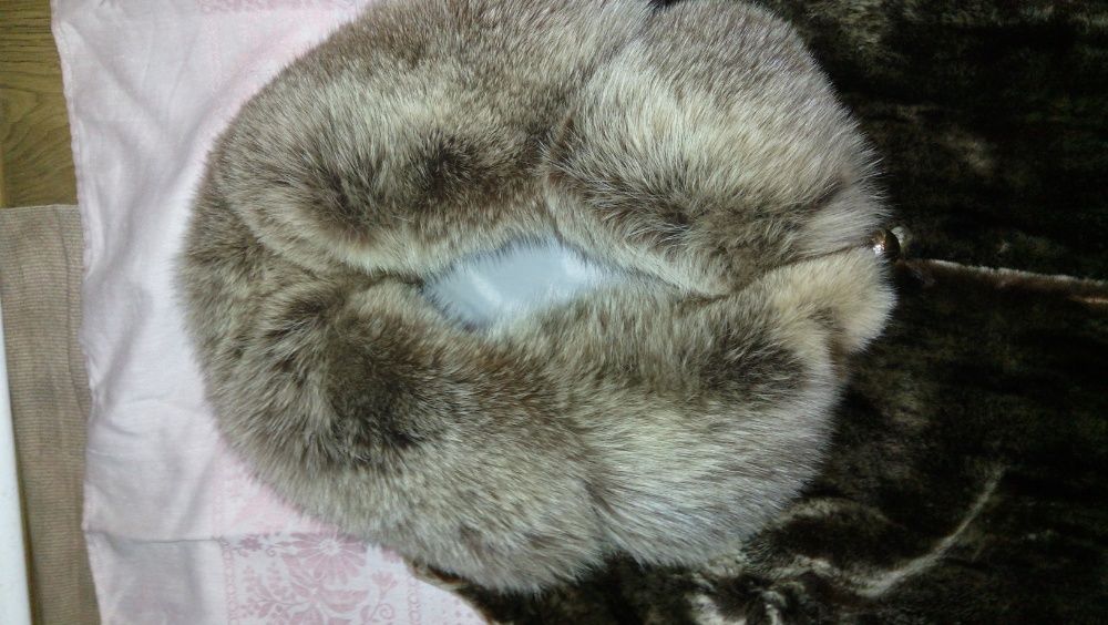 шуба овчина мутон воротник песец размер М