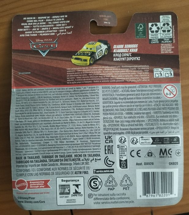 Carro Metálico "Claude Scruggs" #52 (Leak Less) – Disney Pixar Cars Mattel