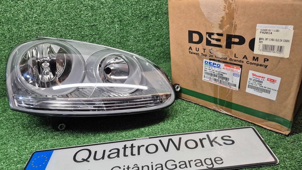 Otica Farol Direito Volkswagen Golf V 1K1 1K5 2003 a 2009 Ref. 441-1171R-LDEM6 NOVO DEPO