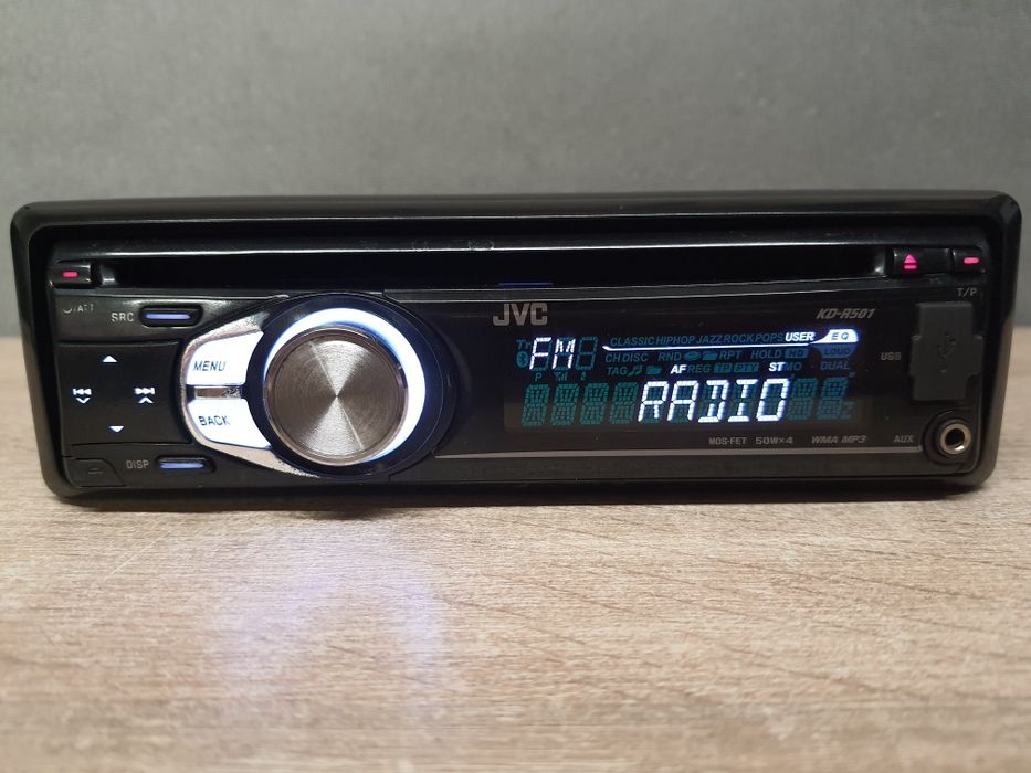 Radio samochodowe JVC - CD z MP3, AUX, USB /4x50W KD-R501 Kolory