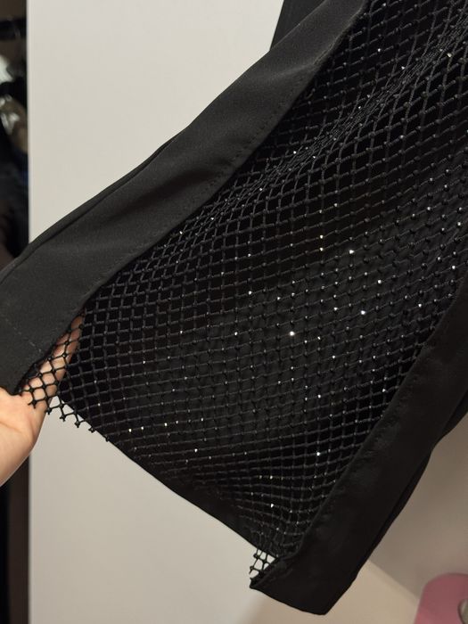 Штани з вставкою сітка зі стразами Lior
