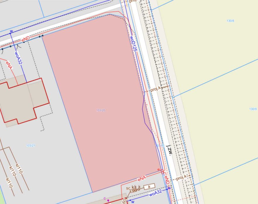 Działka budowlana 1106 m² – Zaręba, MPZP MN2