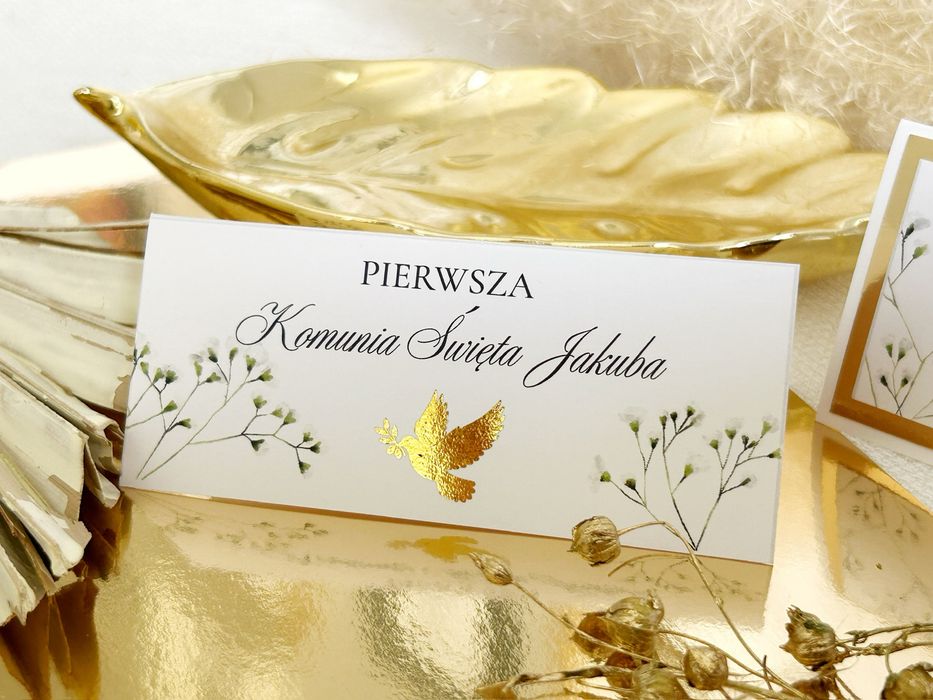Winietki na stół na komunię komunijne