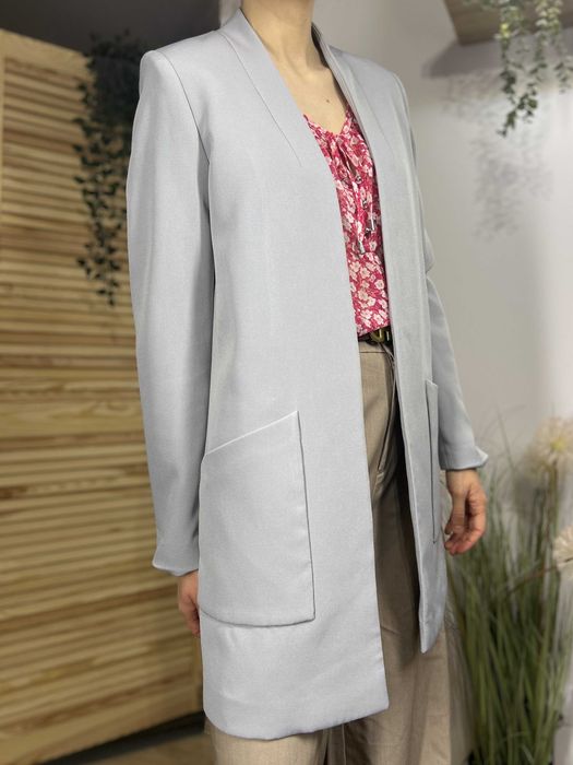 Seledynowy damski cienki płaszczyk H&M – rozmiar 42