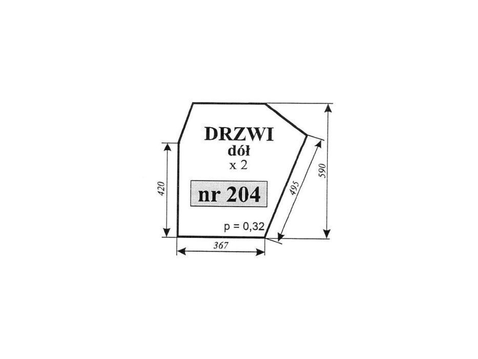 szyba drzwi dół zetor 204