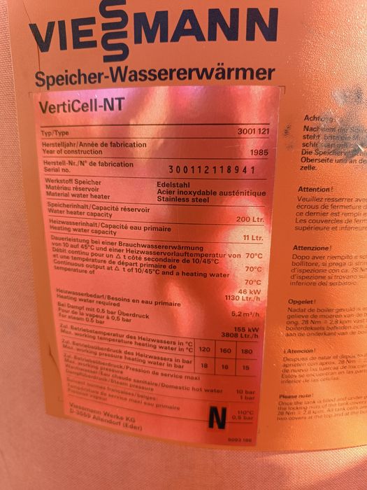 Bojler 200L Viessmann ze stali nierdzewnej