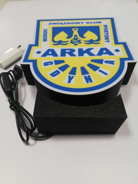 Herb Arka Gdynia. Lampka led na biurko.