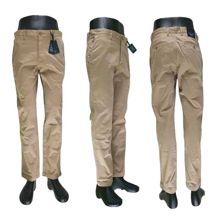 Męskie spodnie Tommy Hilfiger Denton Chino Straight beżowe noweW30/L30