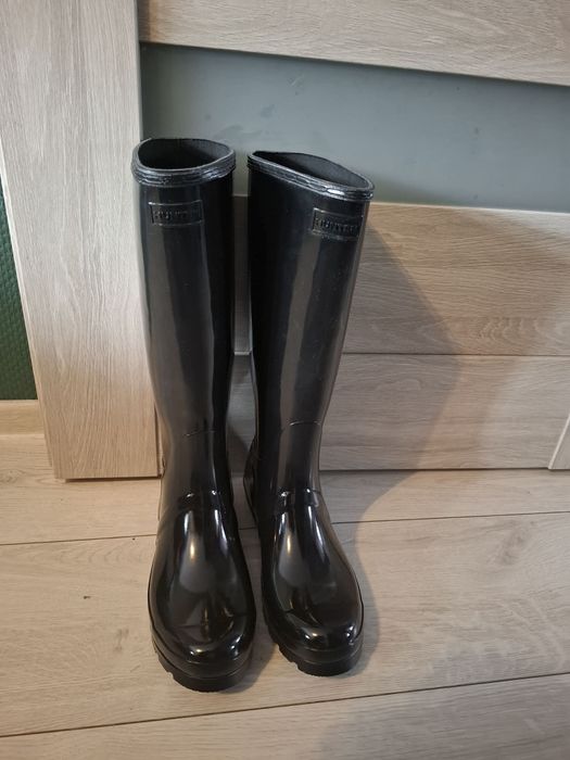 Kalosze  Hunter czarne lakierowane 41
