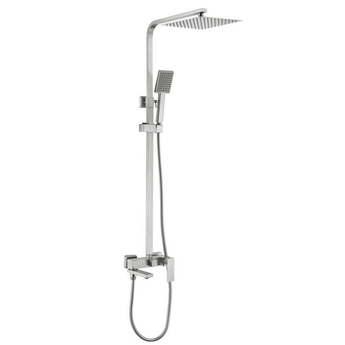 Готовий комплект для ванної кімнати Lidz Helix + рушникосушка Ares + LED дзеркало 700×800 | Душова система, змішувач та дзеркало з антизапотіванням