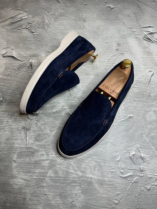 Замшевые лоферы туфли