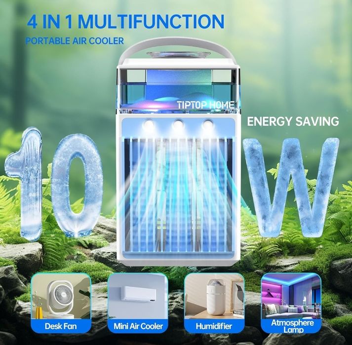 Mini klimatyzator, 4 w 1, USB, przenośny klimatyzator