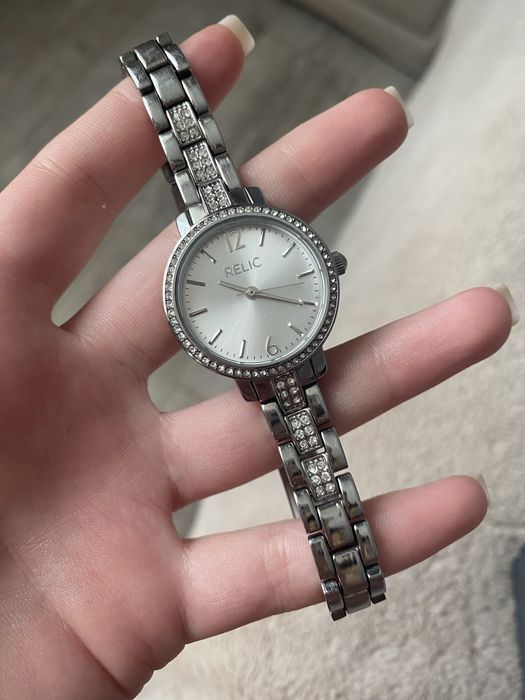 Годинник жіночий relic by fossil срібний серебристый часы наручные