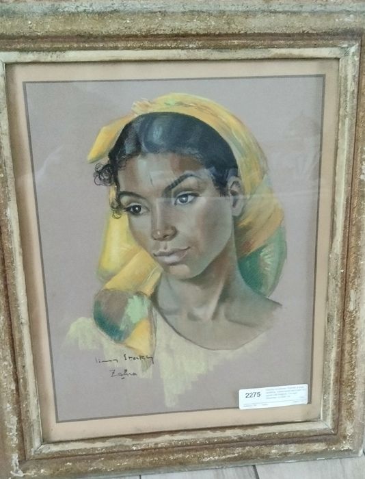 Obraz Pastel „Zahra” - Simon Stockly (École de Paris), 1940 r. Algieria