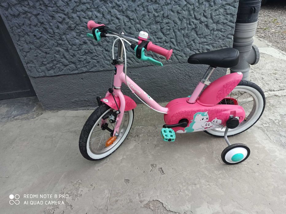 Rowerek 14 cali Btwin Jednorozec + Kolka Boczne ---W Idealnym Stanie