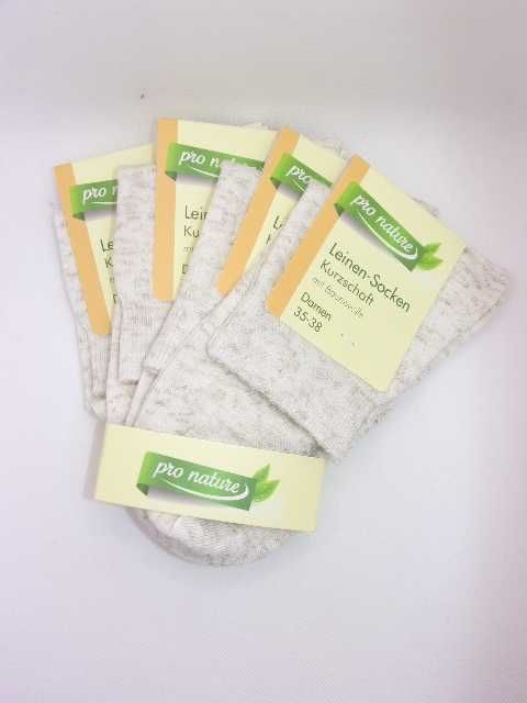 4x Naturalne damskie skarpety Lniane Pro nature 39/42. Zakostka 4022.