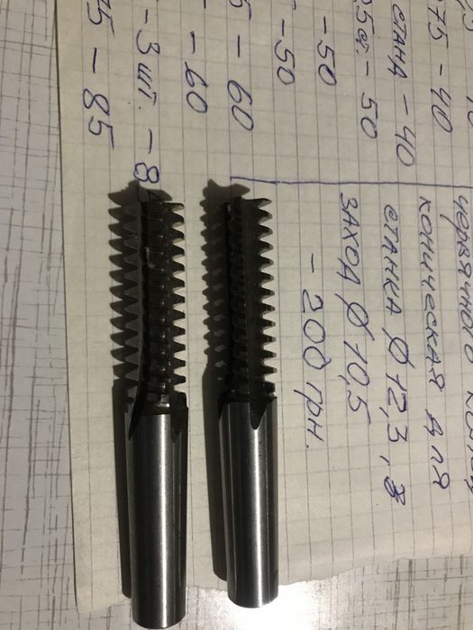 Метчики. Плашки. Коническая фреза