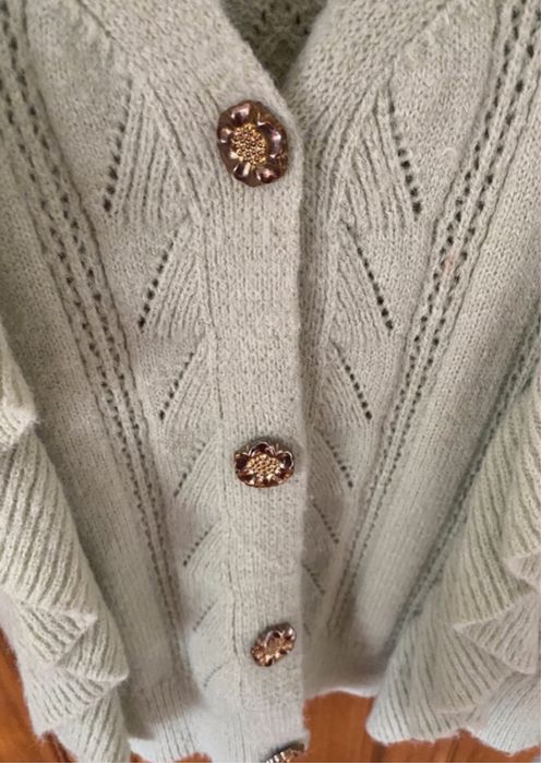 Casaco de malha verde