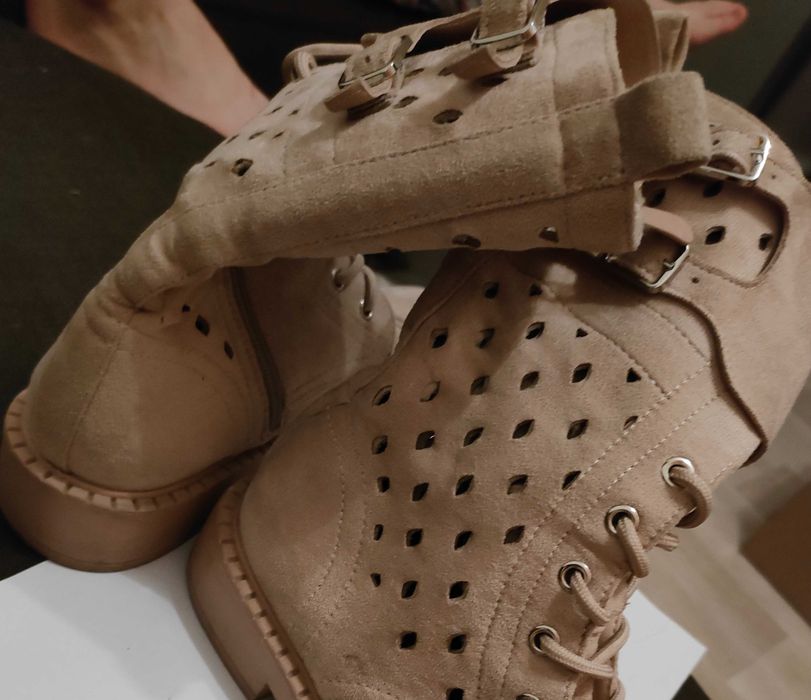 Jenny Fairy_Botki Damskie_Beż/ Beż/ Zamsz_37_Okazja