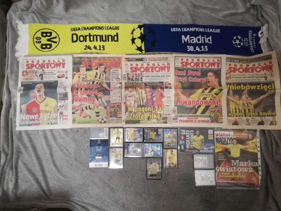 Kolekcja Robert Lewandowski ponad 200 elementów, gazety/bilety/gadżety