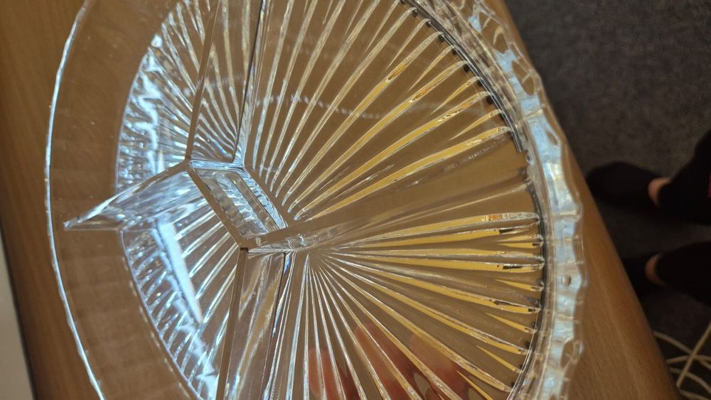 Kryształowa patera z Huty Julia, 20x25 cm