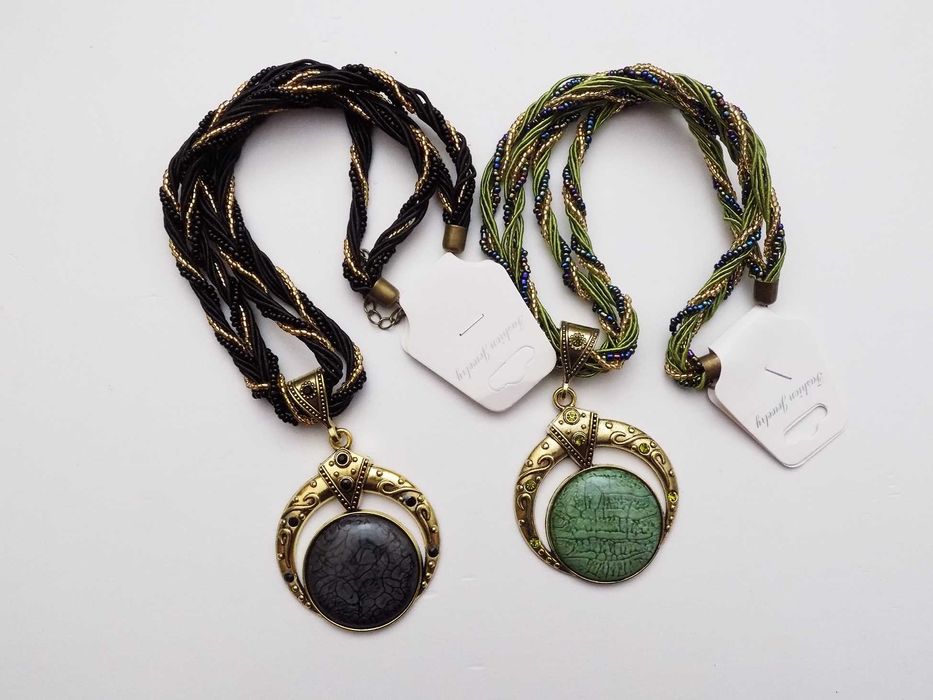 Етнічні намиста з розкішними підвісками, стиль бохо, чокер кольє 1 шт.