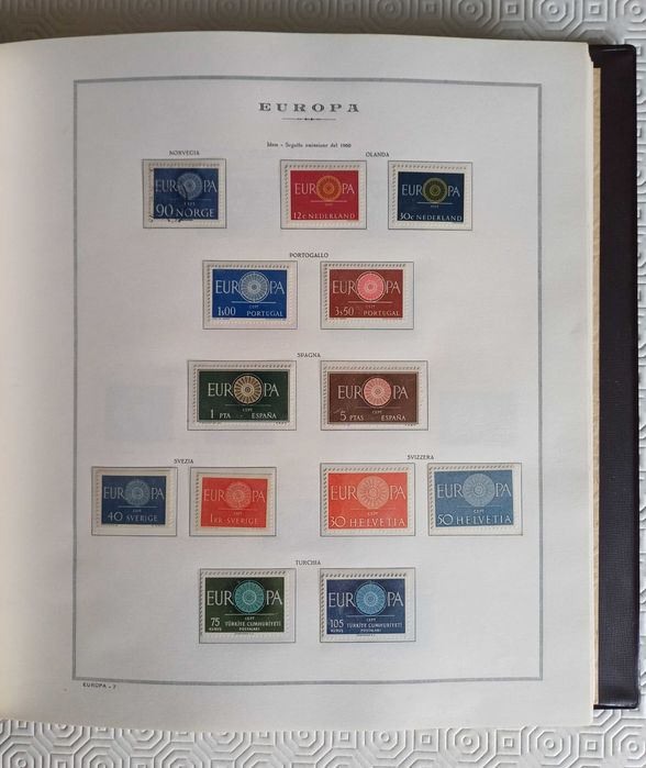 Álbum Mariani - Tema Europa CEPT, de 1956 a 1979, com selos novos MNH