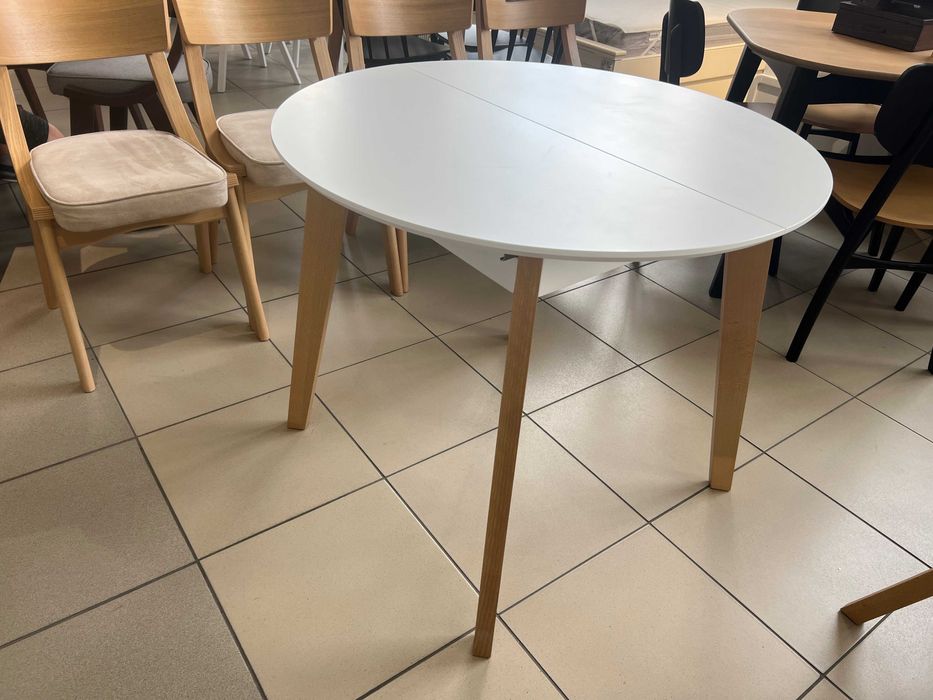 Стіл Марс Д90+30 кухонний круглий розкладний буковий на кухню бук