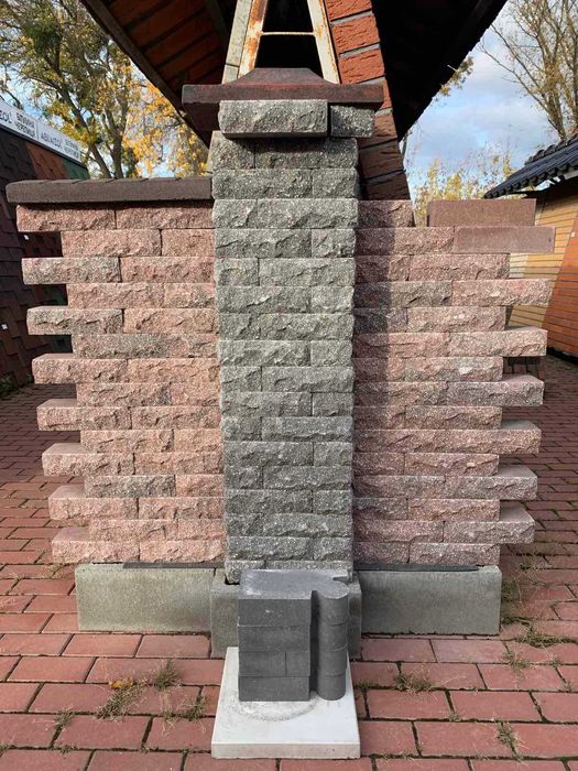 Цегла для паркану рвана під камінь, цегла гіперпресована, цегла скеля